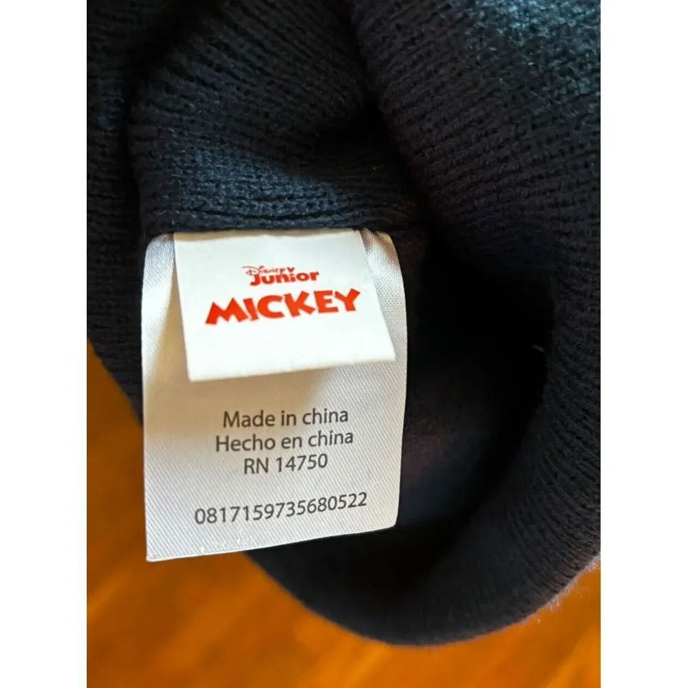 NWT Mickey Mouse Disney Junior Astronaut Space Kids Winter Beanie Cap Mitten Set